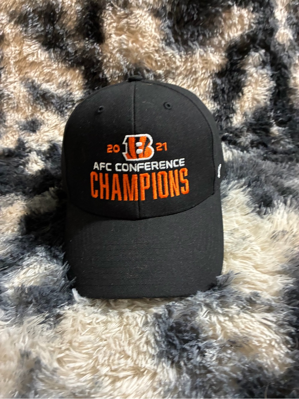 2021 AFC Conference Champions Black and Orange Embroidered Cap